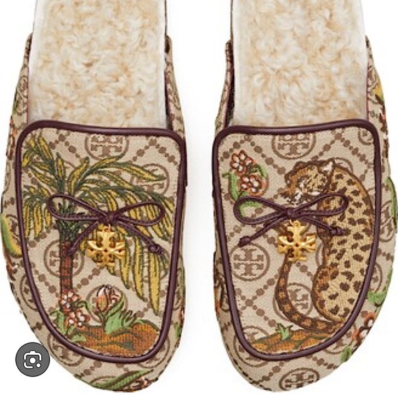 Tory Burch Shoes - TORY BURCH T MONOGRAM SHEARLING CHARM MULES